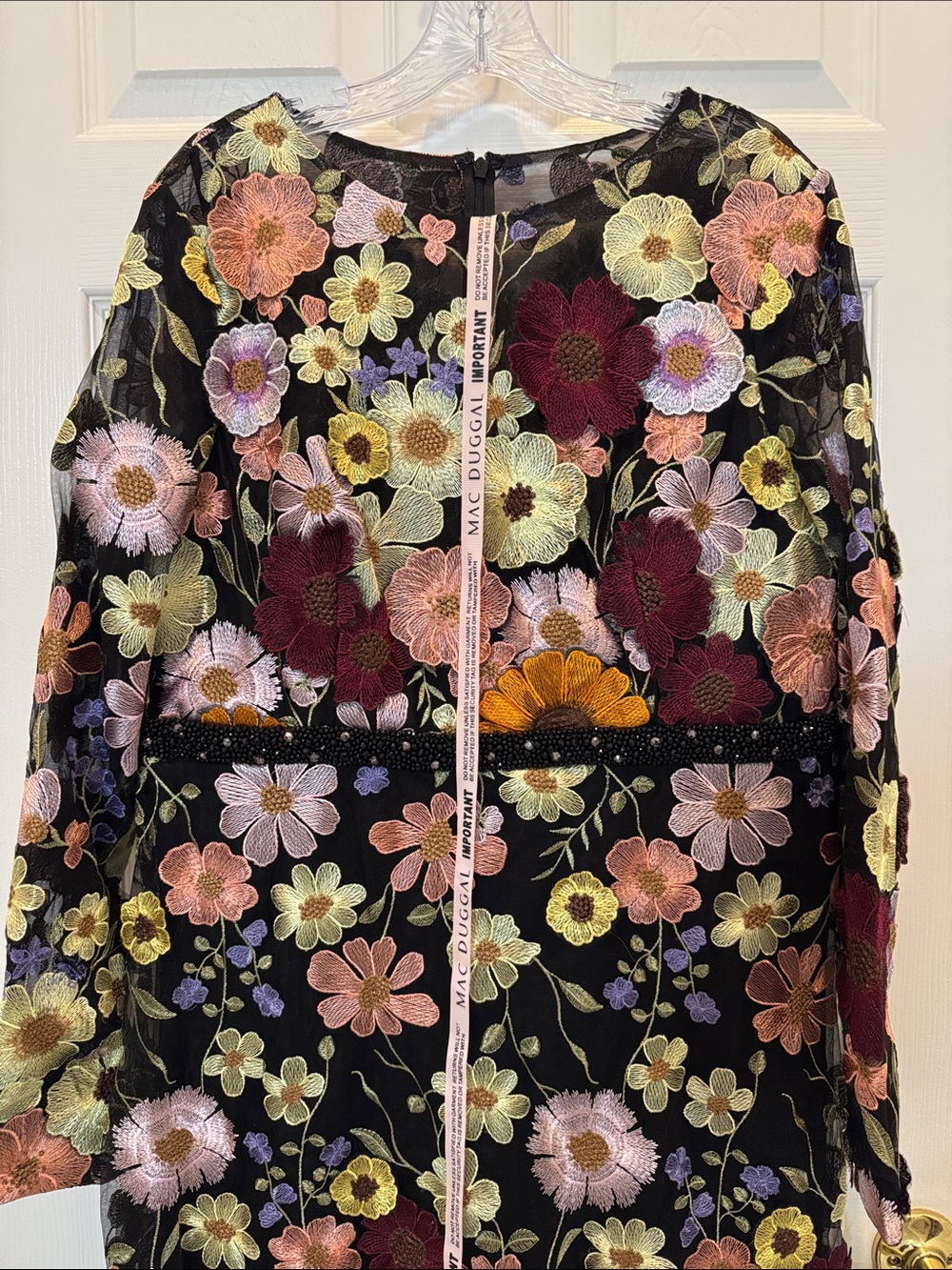 Mac Duggal 68462 Multicolor Floral Embroidered A-Line Midi Dress Size 16 NWOT - Picture 6 of 9
